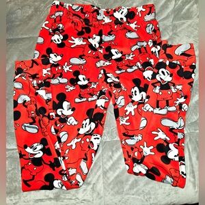 Authentic Disney Vintage Mickey Mouse Red Soft Pajama Pants